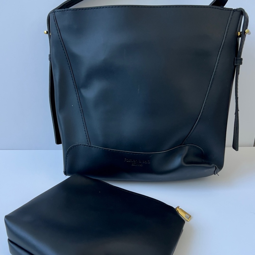 Black Tote Bag with Pouch